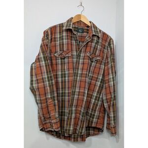 G H Bass & Co Plaid Long Sleeve Button Up Shirt Men‎ Size Large